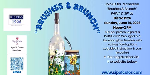 Brushes & Brunch at the Bistro, Lighted Lantern & Bamboo Tumbler