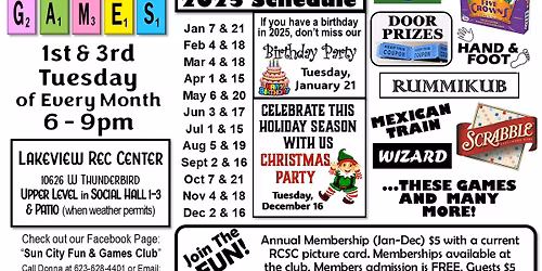 Sun City Fun and Games Club get together