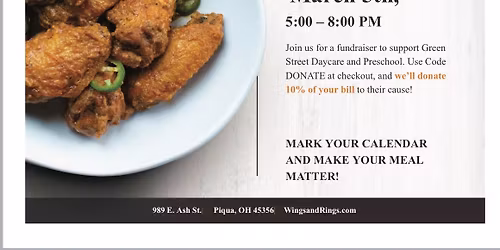 Green Street Preschool and Daycare- Dine to Donate