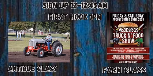 Weakend Antique Tractor Pull August 29th- Woodstock