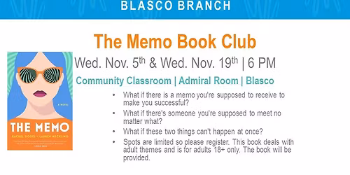 The Memo Book Club - A Book of Destiny and Free Will @Blasco
