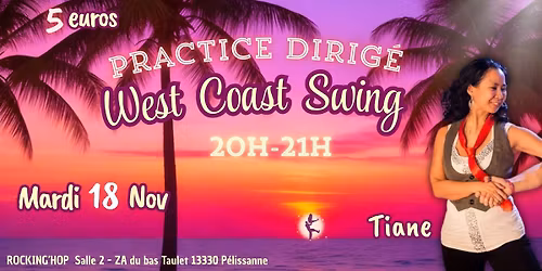 Practice dirig\u00e9 West Coast Swing mardi 18 novembre (20h-21h)