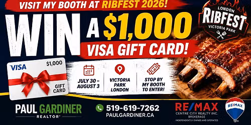 \ud83c\udf89 Win a $1,000 Visa Gift Card at Ribfest 2026 | Paul Gardiner RE\/MAX