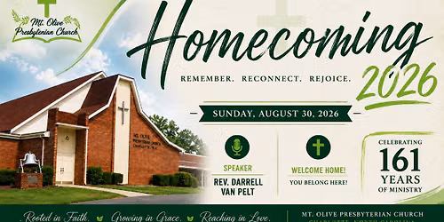 Mt. Olive Presbyterian Church Homecoming 2026