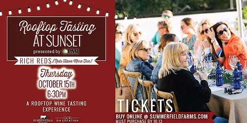 Rooftop Wine Tasting at Sunset: Rich Reds presented by PMI