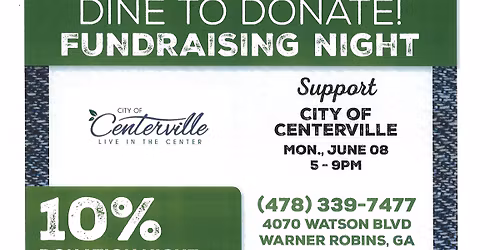 City of Centerville Dine to Donate Fundraiser