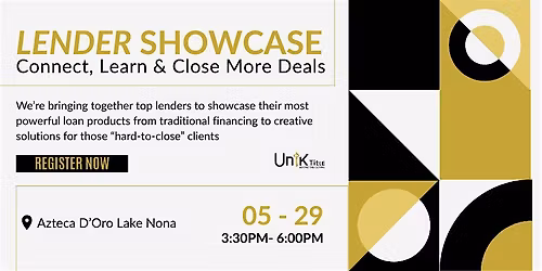 Lender Showcase: Connect, Learn & Close More Deals
