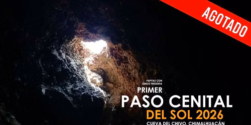 Primer paso cenital del Sol 2026 en la cueva del Chivo