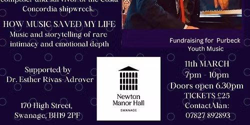 An evening with pianist & composer Antimo Magnotta, survivor of the Costa Concordia ship disaster