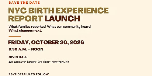 NYC Birth Experience Report Launch