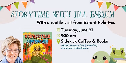 Sidekick Storytime with Author Jill Esbaum and Reptiles from Extant Relatives