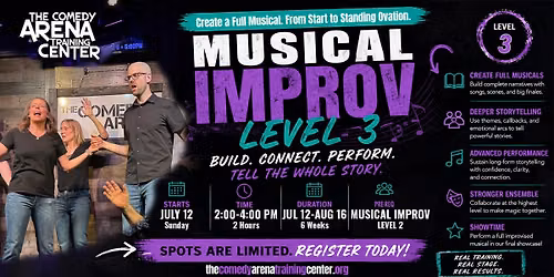 Musical Improv Comedy - Level 3 - 6 Week Class Starts July 12