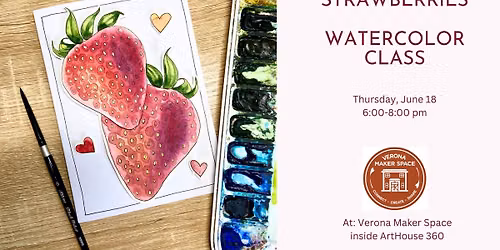 Painting Strawberries using Watercolors
