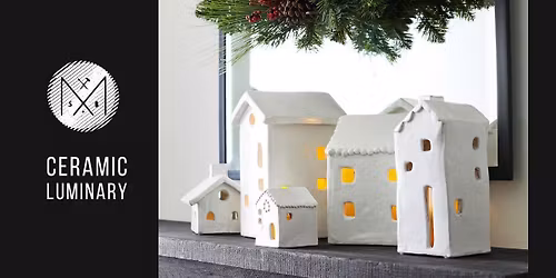 Ceramic House Luminary \/ Planter