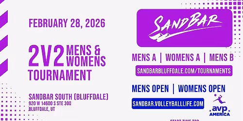 2v2 Men's\/Women's Tournament @ SandBar South (Bluffdale)