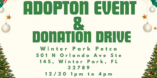 Winter Park Adoption Event & Donation Drive 