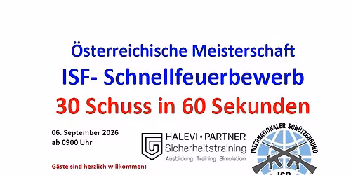 \u00d6M ISF Schnellfeuer 6. September 2026