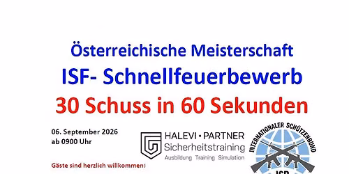 \u00d6M ISF Schnellfeuer 6. September 2026