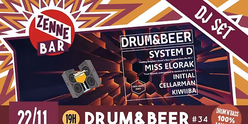 Drum & Beer #34: 100% Vinyl Session @Zennebar