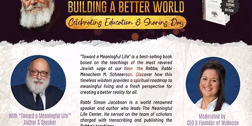 Fireside Chat with Rabbi Simon Jacobson \u2013 Building a Better World