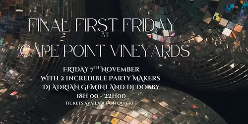FINAL FIRST FRIDAY AT CAPE POINT VINEYARDS