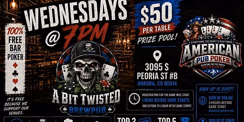 Free Poker Night - A Bit Twisted Brewpub