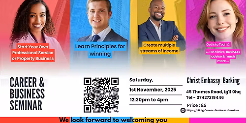 \u201cCareer & Business Growth Seminar \u2013 Build Skills, Boost Income (\u00a35)\u201d
