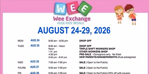Wee Exchange - HUGE KIDS' RESALE!