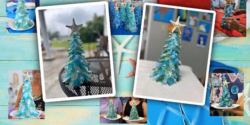 Beautiful Beach Glass Trees or GRINCHY trees almost 13 inches tall