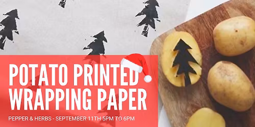 Potato printed wrapping paper