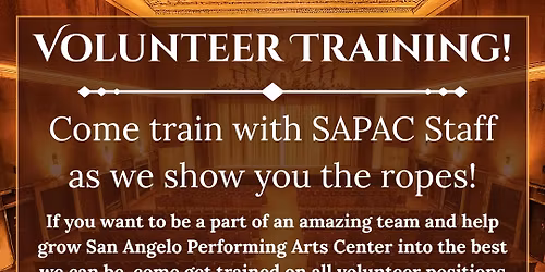 SAPAC hosts Volunteer Training