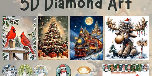 Christmas & Winter 5D Diamond Coaster & Canvas Art - Craft & Sip Class