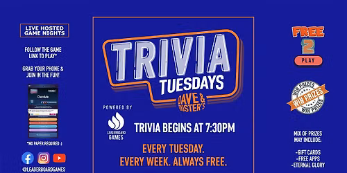 Trivia Night | Dave & Buster's - Homestead PA - TUE 730p @LeaderboardGames