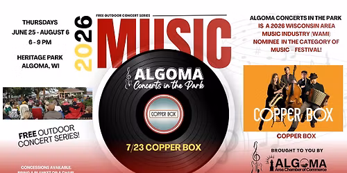 Copper Box, Algoma Concerts in the Park, July 23, 2026