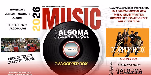 Copper Box, Algoma Concerts in the Park, July 23, 2026
