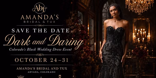 Dark and Daring Black Wedding Dress Event-$200 off all Black Gowns!