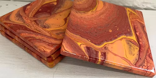 Paint Poured Coasters