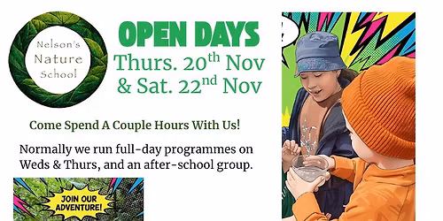 Free Open Day \ud83c\udf3f at the local Nature School, kids 5-12y.o.