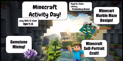 SRP Activity Day: Minecraft Activity Day! (Ages 4-12)