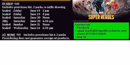 MTG Marvel Super Heros PreRelease; $40