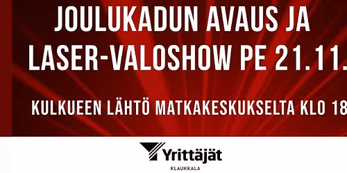 Joulukadun avaus ja laser-valoshow