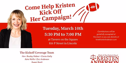 Kristen Anderson for Clerk of the District Court Kick Off!