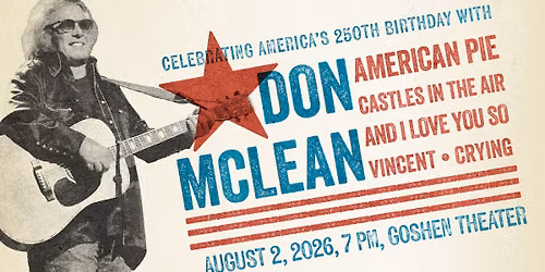 Don McLean on stage at Goshen Theater