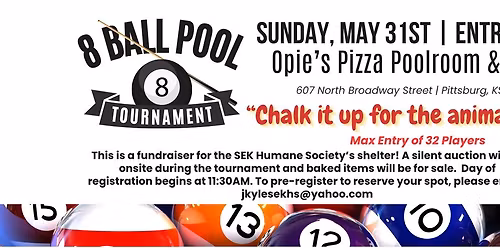 SEKHS 8 Ball Pool Tournament @Opie's Pittsburg!