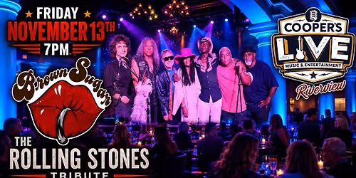 The high-energy Rolling Stones Tribute Band BROWN SUGAR! at Cooper's Riverview