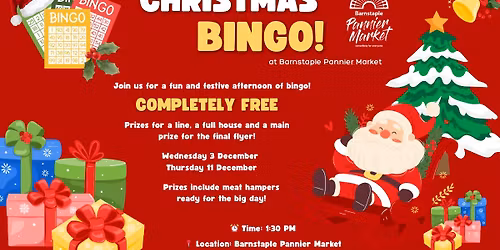FREE Christmas Bingo at Barnstaple Pannier Market!