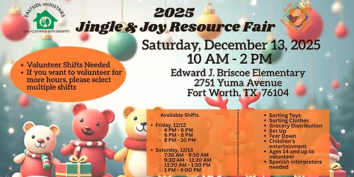 Jingle & Joy Resource Fair - VOLUNTEERS NEEDED