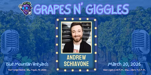 Andrew Schiavone Headlines Comedy Night at Blue Mountain Winery