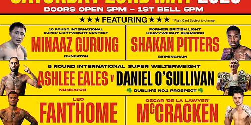 International Championship Professional Boxing at Cannock Leisure Centre 