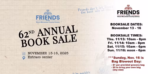 62nd Annual Friends of the Waco-McLennan County Library Book Sale